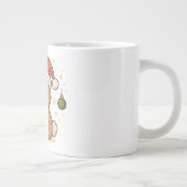 Kerstkonijn in kerstmuts grote koffiekop (Rechts)