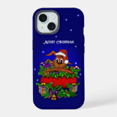 kerstkonijn iPhone 15 case (Achterkant)