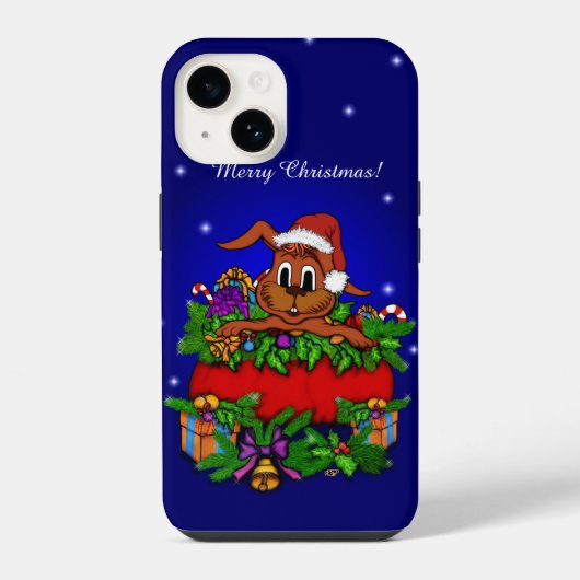 Kerstkonijn iPhone Hoesje (Achterkant)