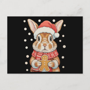 Kerstkonijn Kerstman Hoed Peperkoek Koekje Feestdagenkaart