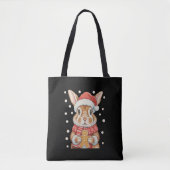 Kerstkonijn Kerstman Hoed Peperkoek Koekje Tote Bag (Voorkant)
