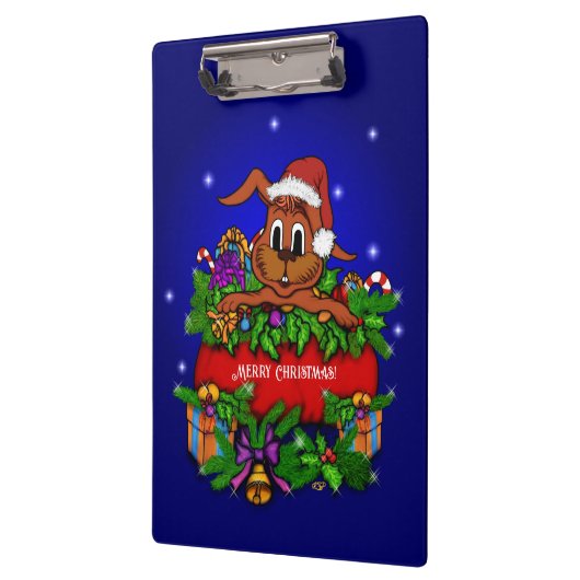 kerstkonijn klembord (Links)