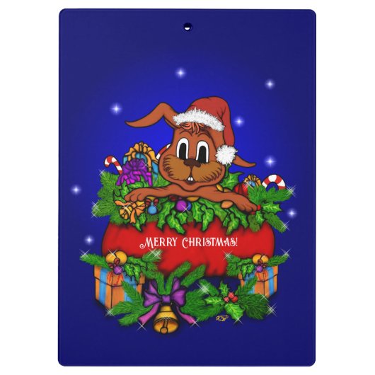 kerstkonijn klembord (Achterkant)