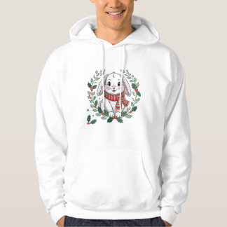 Kerstkonijn Krans – Schattige Vrolijke Vakantie Ko Hoodie