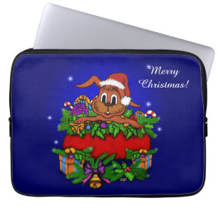 kerstkonijn laptop sleeve