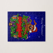 kerstkonijn legpuzzel (Horizontaal)