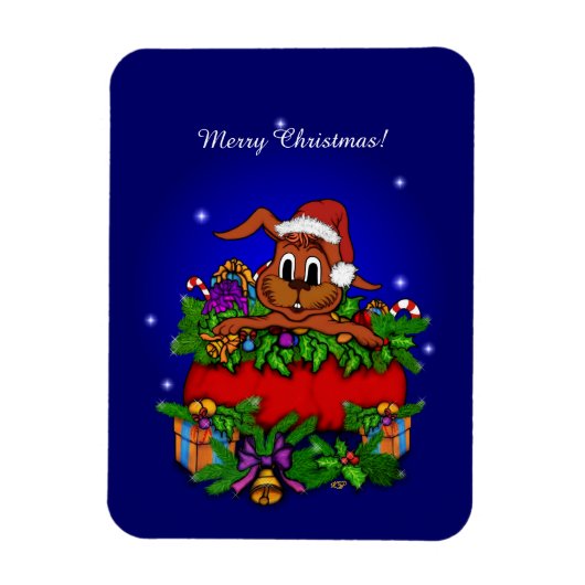 kerstkonijn magneet (Verticaal)