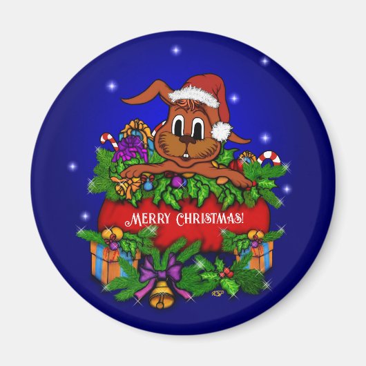 kerstkonijn magneet (Voorkant)
