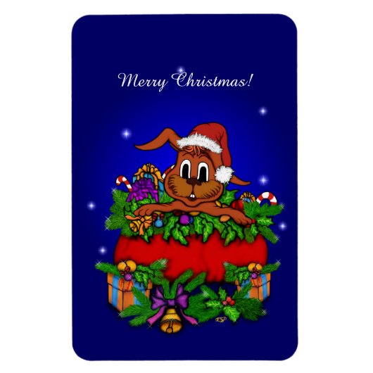 kerstkonijn magneet (Verticaal)