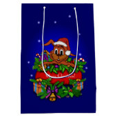 kerstkonijn medium cadeauzakje (Achterkant)