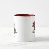 Kerstkonijn met eigen naam Rode Poinsettia Mok (Midden)