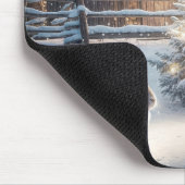 Kerstkonijn met gloeiende boom muismat (Hoek)