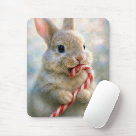 Kerstkonijn Met Suikerriet Muismat (Met muis)