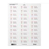 Kerstkonijn met terugzendadres met Candy Cane Etiket (Full Sheet)