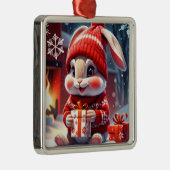kerstkonijn metalen ornament (Rechts)