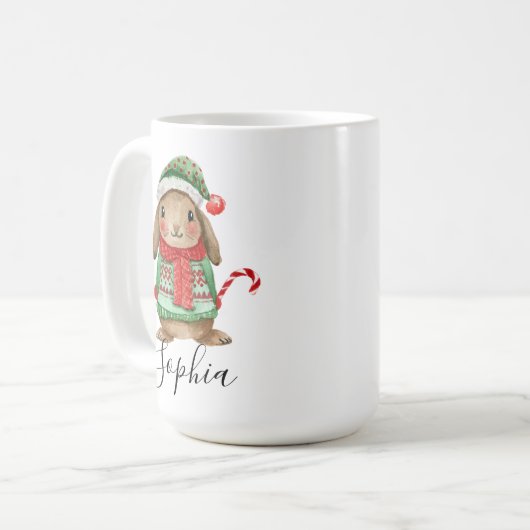 Kerstkonijn Mok (Voorkant links)