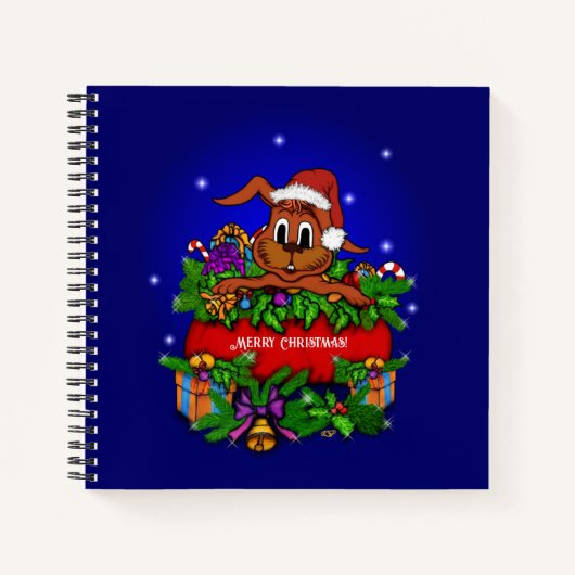 kerstkonijn notitieboek (Voorkant)