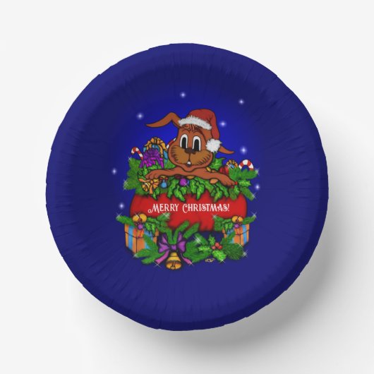 kerstkonijn papieren kommen (Voorkant)