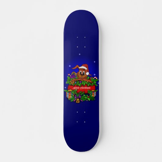 kerstkonijn persoonlijk skateboard (Voorkant)