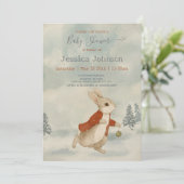 Kerstkonijn Peter  Baby shower Kaart (Staand voorkant)