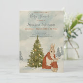 Kerstkonijn Peter  Baby shower Kaart (Staand voorkant)