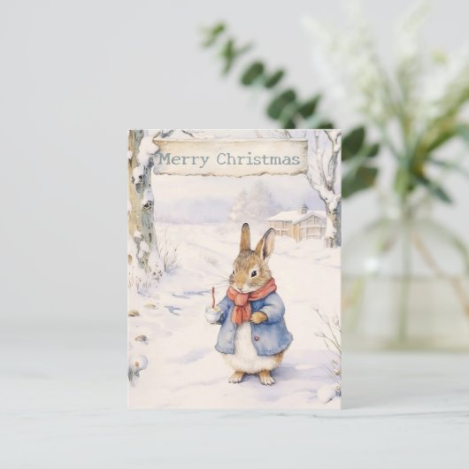 Kerstkonijn Peter  Briefkaart (Staand voorkant)