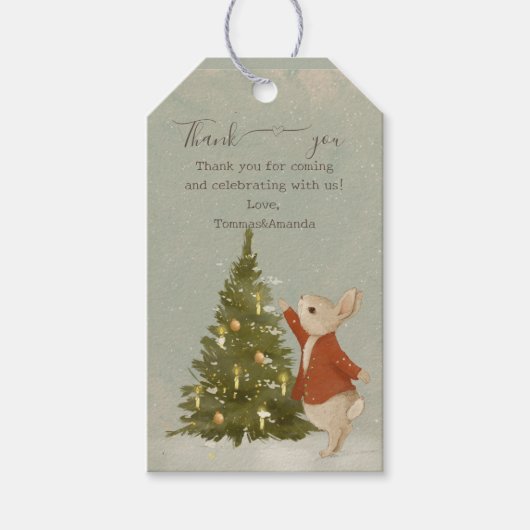 Kerstkonijn Peter Cadeaulabel (Voorkant)