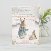 Kerstkonijn Peter Classic Baby shower Kaart (Staand voorkant)