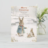 Kerstkonijn Peter Classic Kaart (Staand voorkant)