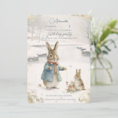 Kerstkonijn Peter Classic Verjaardag Kaart (Staand voorkant)