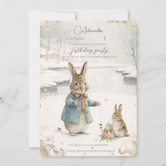 Kerstkonijn Peter Classic Verjaardag Kaart (Voorkant)