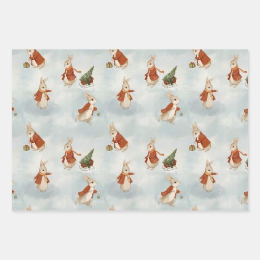 Kerstkonijn Peter Inpakpapier Vel (Voorkant 3)