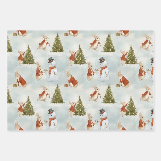 Kerstkonijn Peter  Inpakpapier Vel (Voorkant 2)