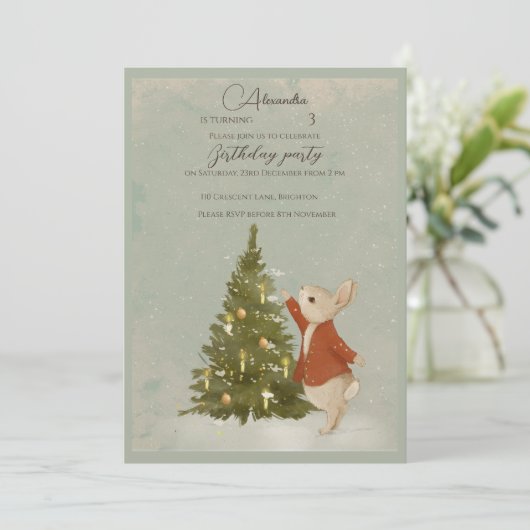 Kerstkonijn Peter Kaart (Staand voorkant)