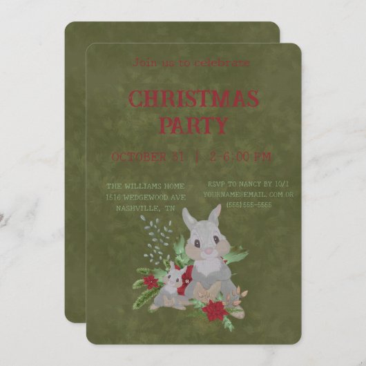 Kerstkonijn Peter Kaart (Voorkant / Achterkant)