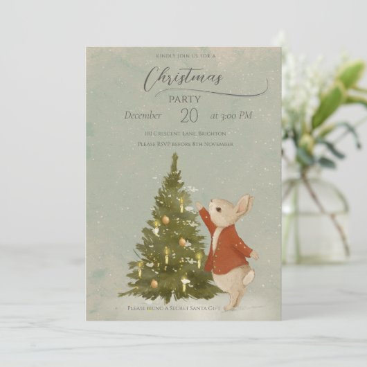 Kerstkonijn Peter Kaart (Staand voorkant)