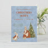 Kerstkonijn Peter  Uitnodiging (Staand voorkant)