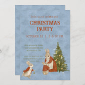 Kerstkonijn Peter  Uitnodiging (Voorkant / Achterkant)