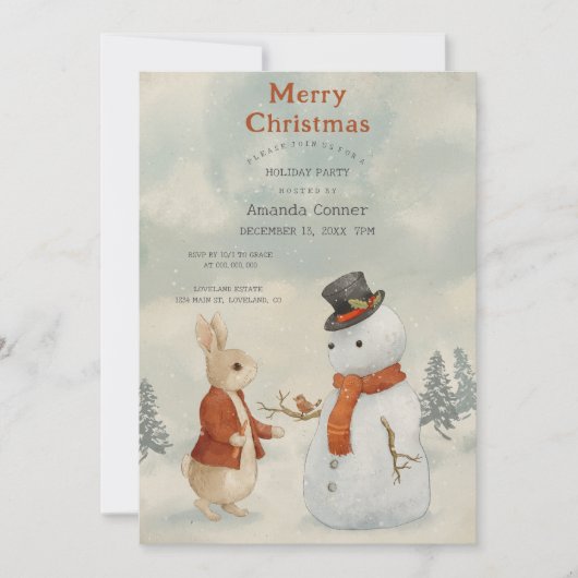 Kerstkonijn Peter Uitnodiging (Voorkant)