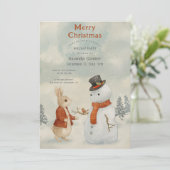 Kerstkonijn Peter Uitnodiging (Staand voorkant)