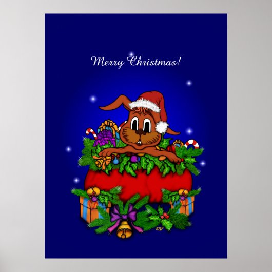 kerstkonijn poster (Voorkant)