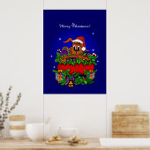 kerstkonijn poster (Keuken)