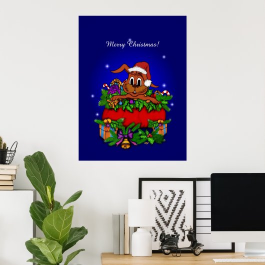 kerstkonijn poster (Thuiskantoor)