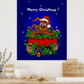 kerstkonijn poster (Keuken)