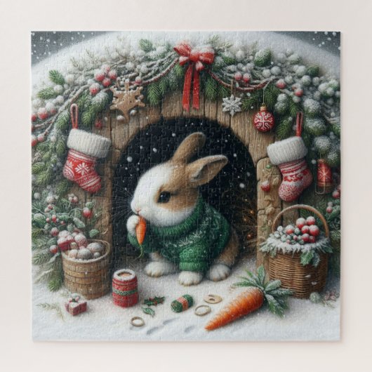 Kerstkonijn Puzzel (Verticaal)