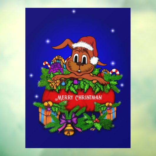 kerstkonijn raamsticker (Vel 3)