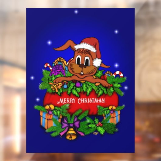 kerstkonijn raamsticker (Vel 2)