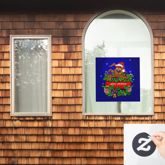 kerstkonijn raamsticker (Huis Raam)