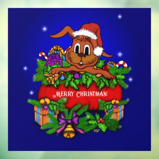 kerstkonijn raamsticker (Vel 3)
