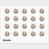 Kerstkonijn Ronde Stickers (Vel)